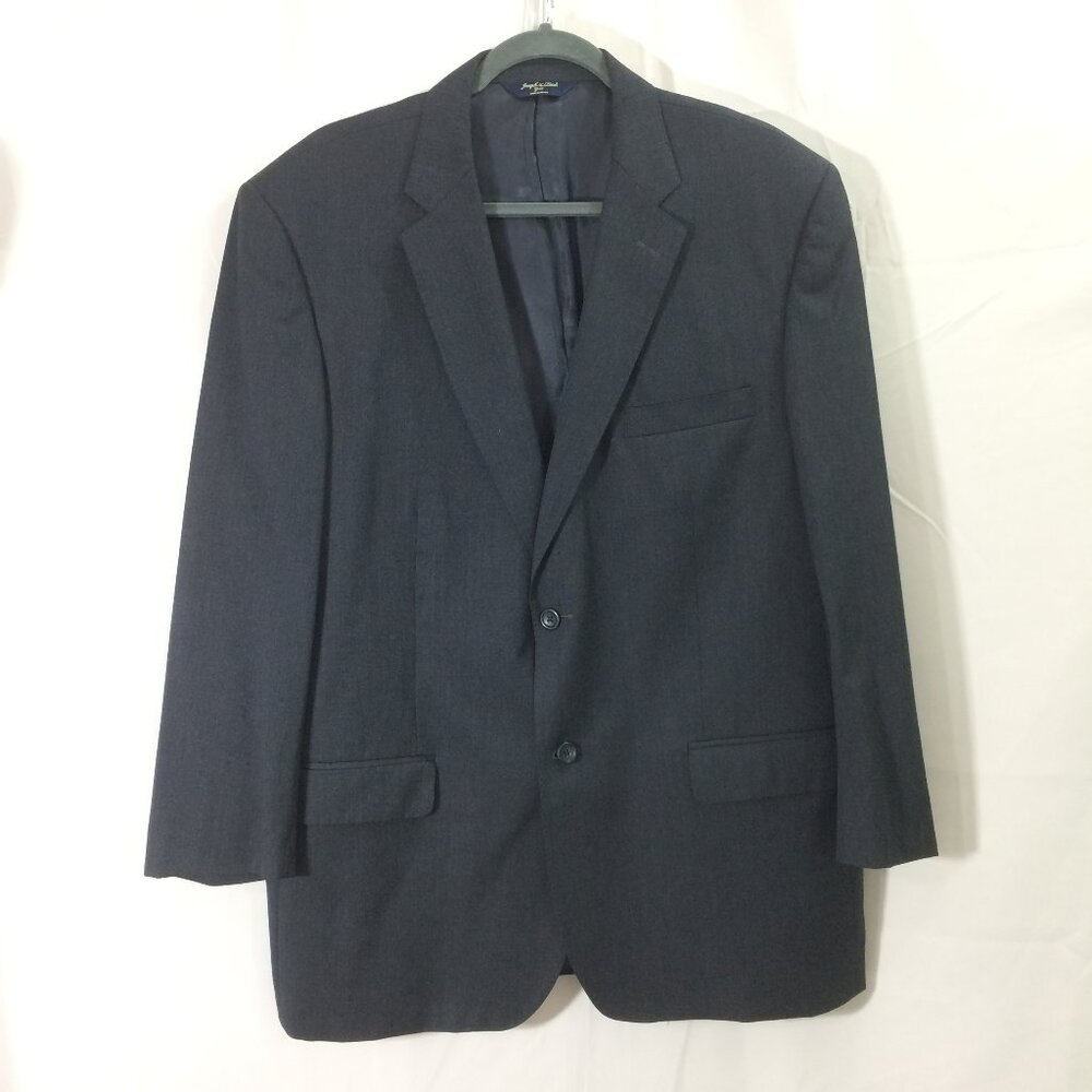 Joseph & Feiss Gold Mens Suit Jacket Blazer 100% Wool 2 Button Charcoal Gray 46R